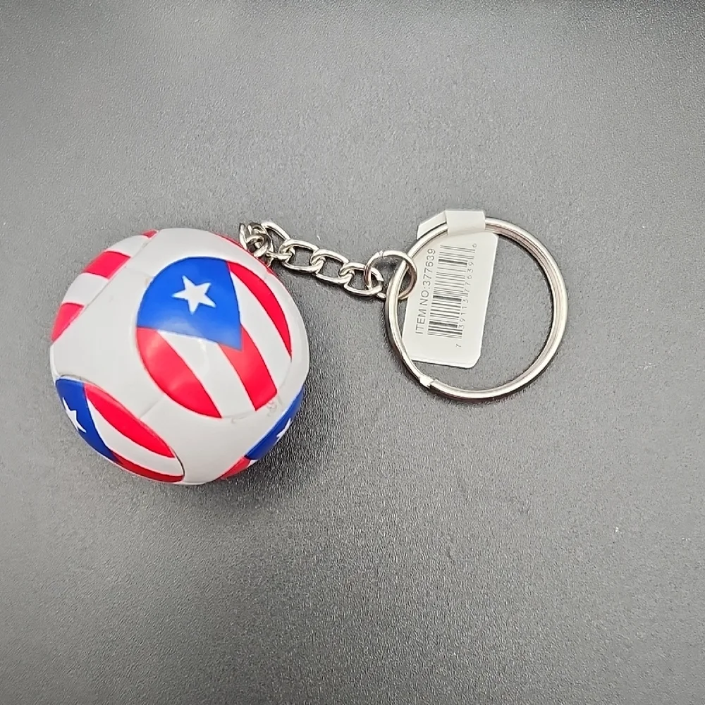 Puerto Rican Flag Soccer Ball Keychain